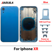 Boîtier pour iPhone X XS XR XA MAX 11 12 13 14 15 16 Pro Max, couvercle de batterie avec cadre intermédiaire, coque arrière en verre, pièces de réparation de téléphone