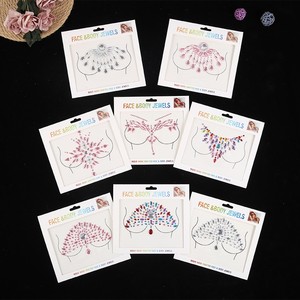 Tatouages temporaires pour femmes faux autocollants de <span class=keywords><strong>tatouage</strong></span> poitrine bijoux cristal visage décoration <span class=keywords><strong>diamant</strong></span> acrylique strass visage autocollants - Product Image 2