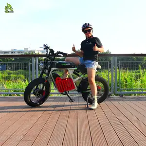 ซูเปอร์พาวเวอร์คว่ำส้อม73 RX ไขมันจักรยานไฟฟ้า3000W ไดรฟ์คู่สองแบตเตอรี่จักรยาน Ebike พร้อมตะกร้าเก็บ Dropship