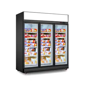 Vertical 3 Glass Door Ice Cream Freezer Display Cooler Commercial Convenience Store Fridge