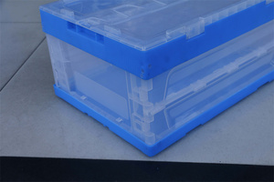 Caja plegable <span class=keywords><strong>rectangular</strong></span> de plástico transparente, bolsa móvil con tapas, contenedor plegable para paquete de transporte, diseño funcional - Product Image 2