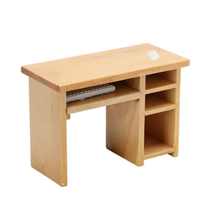 Mode 1:12 maison de poupée Mini meubles modèle bricolage jouet Style bureau scène avec ordinateur en plastique bureau costume souris et clavier - Product Image 1