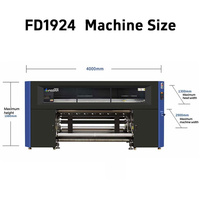 Impresora de Sublimación de Formato 1900mm con 24 Cabezales I3200, Alta Capacidad de Producción y Sistema de Mantenimiento Automático