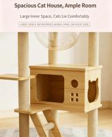 Structure d'escalade pour chat moderne, compacte et tout-en-un en bois, pour jouer, se reposer et gratter. Structure d'escalade de luxe pour chat.
