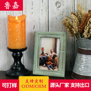 Wood Photo <b>Frame</b> 6 Inch Rectangular Vintage Style Tabletop Display For Living Room Decor - Product Image 2