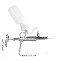 Seringue vétérinaire automatique multifonctionnelle en métal de 0,5 à 5 ml pour bétail, avec flacon