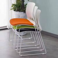 Chaises de bureau modernes en plastique empilables, chaise de formation simple sans accoudoirs en forme d'arc pour la maison, le bureau et les salles de conférence