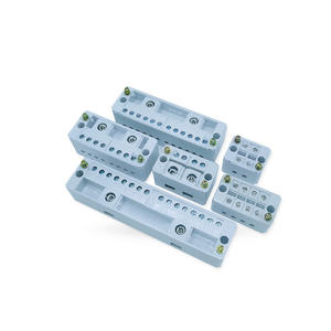Bloque de terminales de cobre con tornillos, 220V, conector de cableado de montaje en superficie para conexión paralela de cable neutro y fase monofásico. - Product Image 1