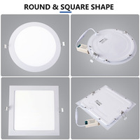 Plafonnier LED encastré ultra fin rond carré Ce Rohs Emc pour la maison et le bureau 6w 12w 18w 24w
