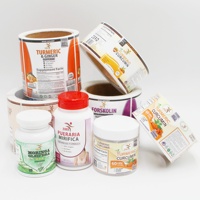 Étiquettes personnalisées en PP blanc imperméables pour produits de santé, autocollants adhésifs personnalisés pour bouteilles de compléments alimentaires en rouleaux