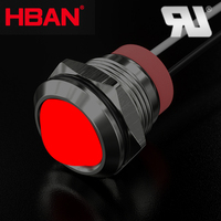 Voyants LED étanches en acier inox HBGQ16DG-D/Y/S, DC 24/220V, vert, 16mm, montage sur panneau