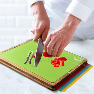 เขียงไม้ไผ่อเนกประสงค์4ชิ้นสำหรับใช้ในบ้านเป็นมิตรกับสิ่งแวดล้อม - Product Image 2