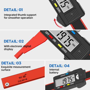 Calibradores <span class=keywords><strong>Vernier</strong></span> <span class=keywords><strong>de</strong></span> pantalla <span class=keywords><strong>Digital</strong></span> <span class=keywords><strong>de</strong></span> 0,01mm <span class=keywords><strong>de</strong></span> alta precisión, aleación <span class=keywords><strong>de</strong></span> aluminio <span class=keywords><strong>de</strong></span> aviación antimagnética para medición y calibración - Product Image 2