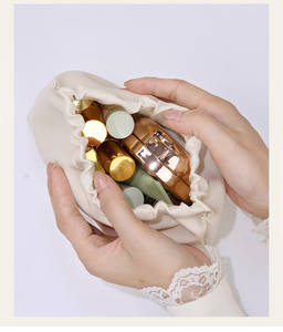 LOGO personnalisé sac de maquillage rouge à lèvres en cuir Pu froissé pour portefeuille pochette de voyage trousse de maquillage petit mini sac de rangement cosmétique - Product Image 6