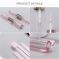Conteneur de brillant à lèvres PETG double face 2-en-1 avec brosse en silicone et bouchon à vis, impression sérigraphique de logo personnalisé, couleur personnalisée, OEM