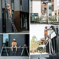 Échelle télescopique compacte multifonctionnelle pour la maison, en alliage d'aluminium, pliable, pour travaux d'ingénierie