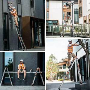 <span class=keywords><strong>Échelle</strong></span> télescopique compacte multifonctionnelle pour la maison, en alliage d'aluminium, pliable, pour travaux d'ingénierie - Product Image 4