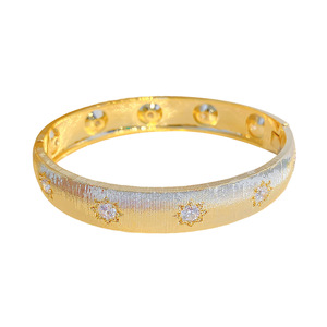 Vintage Style Brushed Bangle 18K Gold <b>Copper</b> Alloy Jewelry Women's <b>Bracelet</b> Anniversary Gift - Product Image 5