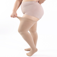 Chaussettes de compression respirantes et élastiques à bout fermé, taille plus, en nylon, 20-30 mmHg, pour infirmières qui restent longtemps debout