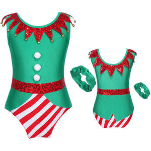 Justaucorps de gymnastique de Noël pour filles, costume de danse, body, bandeau, tenues, costumes - Product Image 2