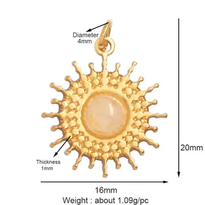 Colgante de encanto de geometría de piedra preciosa de estrella chapada en vacío de acero inoxidable 316, componentes de collar de pulsera suministros de accesorios <span class=keywords><strong>L72</strong></span> - Product Image 2