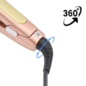مكواة شعر سيراميك احترافية فاخرة بلون ذهبي شامباني أنيق، مكواة مسطحة متعددة الوظائف - Product Image 3
