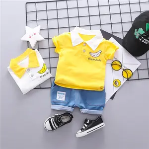 Tailândia conjunto de roupas infantis, roupas de algodão para bebês e crianças