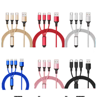 Offre Spéciale personnaliser Logo câble de charge chargeur de téléphone multifonction Nylon tressé données de charge Usb type C câble 3 en 1