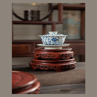 Socle en bois sculpté Feng Shui chinois, style oriental, décoration d'intérieur pour vase, pots de fleurs, théière, lampe de table, aquarium