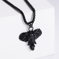 Colgante de elefante con cabeza de marfil para hombre, collar religioso, espíritu malvado, alta calidad, venta al por mayor