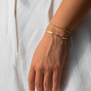 18K Gold Plated Wholesale Stainless Steel <b>Charm</b> Waterproof Chunky Rope Cuban Paper Clip Link Chain <b>Bracelets</b> Jewelry for Women - Product Image 3