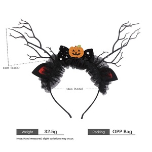 बच्चों के लिए हेलोलीन उत्सव हेडबैंड, दुष्ट रक्तकर्दलिंग बिल्ली कान फूल सींग का फूल का सामान - Product Image 2