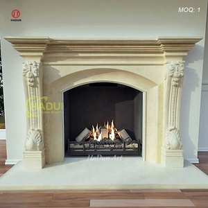 Arche en marbre beige moderne avec ouverture, décoration de jardin, <span class=keywords><strong>pierre</strong></span> calcaire, bordure de cheminée extérieure à vendre - Product Image 1