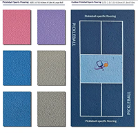 Revêtement de sol en plastique acrylique/PVC pour terrain de pickleball extérieur/intérieur, épaisseur 3 mm/2 mm, ODM/OEM, surface texturée en relief 3D antidérapante