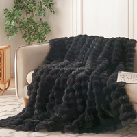 Couverture en fausse fourrure douillette pour canapé, couverture en peluche rayée confortable et chaude pour canapé, chambre à coucher, salon, 50 * 60 pouces