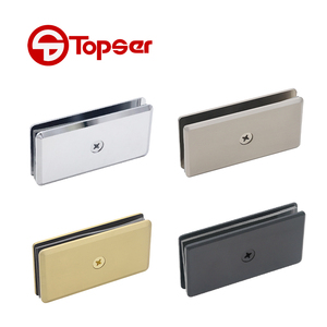 Moderno y Duradero Soporte de Cristal para Puerta de <span class=keywords><strong>Ducha</strong></span>, Estilo Biselado, de Latón Sólido, Bronce Cepillado, Fijación a 180 Grados, Abrazadera para Conectar Cristales - Product Image 4