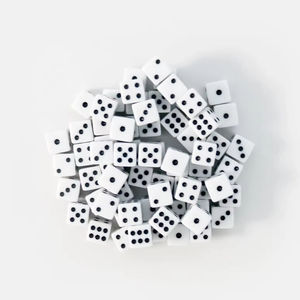 ديي فن الفسيفساء إنشاء نقاط القياسية الاكريليك D6 السائبة مربع صغير أبيض أسود 10 حزب النرد الألعاب - Product Image 6