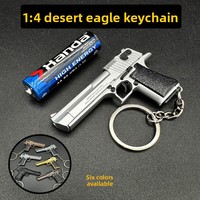 Pendentif porte-clés de luxe en alliage, modèle réduit 1:4 avec coque éjectable, anneau créatif Desert Eagle, breloque accessoire de sac, cadeau