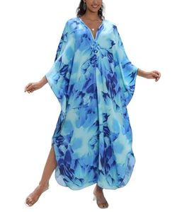 Robe de plage légère pour femmes, élégante, coupe ample, tenue de vacances d'été, robe longue, protection UV - Product Image 1