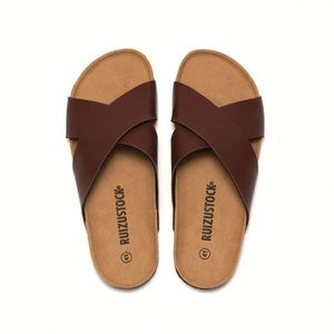 Pantoufles simples à semelle souple pour hommes, sandales de plage rétro à fleurs, antidérapantes, confortables, chaussures décontractées pour hommes - Product Image 3