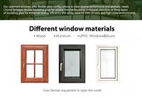 Ventana de Aluminio con Marco Delgado Resistente a la Intemperie, con Vidrio Templado de Seguridad, para Balcón y Patio Exterior