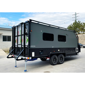 Grande caravane <span class=keywords><strong>de</strong></span> <span class=keywords><strong>camping</strong></span> moderne et robuste avec toit rigide et porte-moto - Product Image 2
