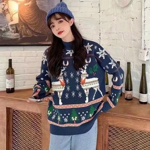 เสื้อสเวตเตอร์แฟชั่น เสื้อกันหนาวคริสต์มาส รุ่นใหม่ ทรงหลวม คอวี แขนยาว ถักทออย่างดี สไตล์ลำลอง - Product Image 2