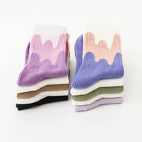 Chaussettes de créateur en coton à rayures et motifs géométriques, couleurs unies, Offre Spéciale