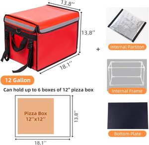 Bolsa de entrega de alimentos aislada comercial con divisor, bolsa de <span class=keywords><strong>catering</strong></span> impermeable y plegable, entregas de alimentos, bolsas de pizza de entrega 12 - Product Image 3