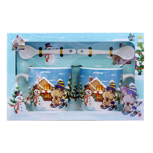 Al por mayor creativa de dibujos animados lindo taza de café etiqueta Navidad taza del logotipo para <span class=keywords><strong>el</strong></span> mercado de Rusia - Product Image 3
