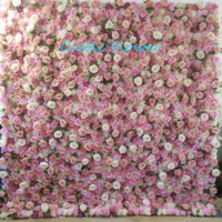 Mur floral de scène de mariage, toile de fond décorative, rideau mural de fleurs roses de haute qualité, tapis enroulable en tissu de soie pour mur de fleurs