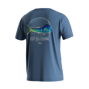 100% Polyester Fishing Shirt Solid Color with Coastal-Inspired <b>Print</b> <b>Surfing</b> Hunting Wear - Product Image 3