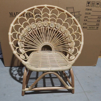 Mobilier d'extérieur, terrasse de jardin, chaise paon en rotin d'extérieur