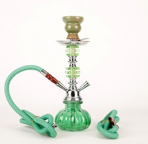 Usine transfrontalière chaude arabe Maya narguilé acrylique vert 32 cm Double narguilé bol petite saveur narguilé avec technique de laque - Product Image 4